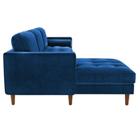 Canapé d'Angle Modulable Trois Places en Velours, Style Européen Moderne, Couleur Unie pour Salon, Hôtel et Ameublement Solide