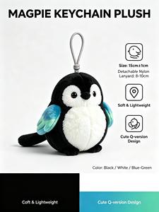 Peluche Magpie Personnalisée, Jouet en Peluche Animal du Zoo, Poupée Magpie, Cadeau Souvenir, Vente en Gros - Product Image 5