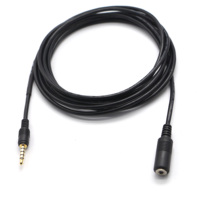 Câble audio plaqué or OEM/ODM 3,5 mm, stéréo 5 pôles, prise auxiliaire TRRRS mâle vers femelle pour une qualité sonore Hi-Fi