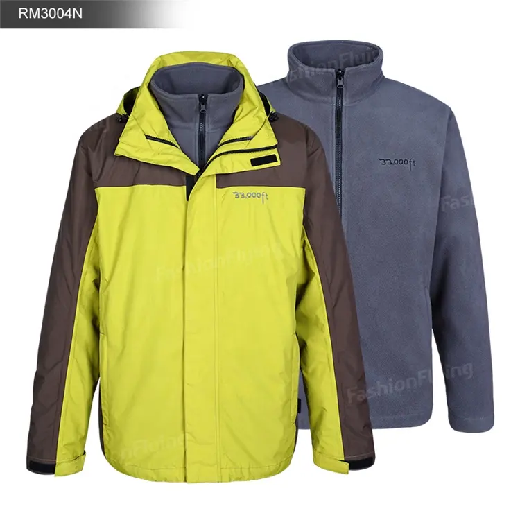 आउटडोर पर्वतारोहण पहनने सर्दियों कोट निविड़ अंधकार Windbreaker ऊन लाइनर के साथ गर्म रखने के लिए 3in1 जैकेट