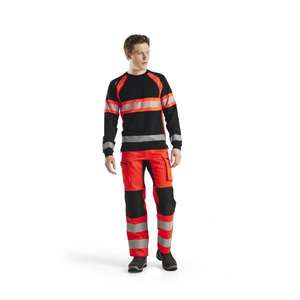 BLAKLADER - 351010309955XL Hi-Vis <b>long</b> <b>sleeved</b> <b>t</b>-<b>shirt</b> Black/<b>Red</b> - EAN 7330509799444 HI-VIS WORKWEAR - Product Image 3