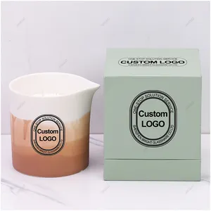 Commercio all'ingrosso ceramica Private Label barattolo di vendita calda per massaggio del corpo olio essenziale per massaggio candela SPA candela