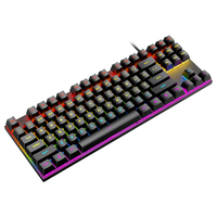 TWOLF T18 clavier mécanique de jeu filaire 87 touches accessoire de lumière rvb pour ordinateur portable