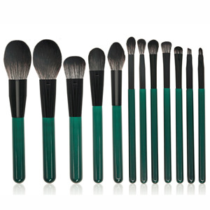 Juego de <span class=keywords><strong>brochas</strong></span> de maquillaje verde perla, herramientas de maquillaje, sombra de ojos, delineador de ojos, pincel <span class=keywords><strong>corrector</strong></span>, 12 Uds. - Product Image 2