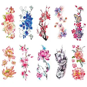 Js Fashion Lady Body Waterdichte Vlinder Lotus Tijdelijke Tattoo Sticker