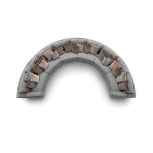 أثاث غرفة معيشة فاخر خفيف أريكة من الجلد الأبيض أريكة منحنية بيضاوية دائرية نصف دائرية على شكل حرف U أريكة بن بن - Product Image 2