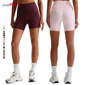 Shorts de <span class=keywords><strong>yoga</strong></span> taille haute pour femme, sensation seconde peau, style cycliste, extensibles brossés, pour la gym et le fitness - Product Image 2