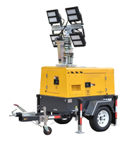 Tour d'éclairage diesel 6kW Perkins avec réservoir de carburant 160L, éclairage mobile sur remorque pour urgences, construction, sites miniers, export OEM