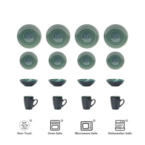 ชุดจานเซรามิคสำหรับครัว โปรโมชั่นเดือนกันยายน พร้อมแก้วน้ำ ขายดี จานขนาดใหญ่ ดีไซน์โดดเด่น ชุดอาหารเย็น - Product Image 6