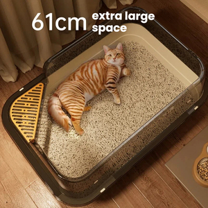 <span class=keywords><strong>Bac</strong></span> à litière pour chat extra large et écologique, à bords hauts, anti-éclaboussures, design ouvert, facile à nettoyer, durable, pour chats de grande taille - Product Image 6