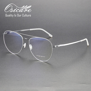 Occhiali da vista da uomo <span class=keywords><strong>di</strong></span> alta qualità con doppio ponte in lega, montatura ottica <span class=keywords><strong>di</strong></span> marca senza viti - Product Image 1