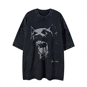 เสื้อยืดโอเวอร์ไซส์ลายเรโทรสไตล์คาวบอย ผ้าคอตตอนฟอก ทรงหลวม ใส่ได้ทั้งชายหญิง แขนสั้น พิมพ์ลายกราฟิก สตรีทแวร์แฟชั่นลำลอง - Product Image 1