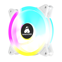 Ventilateur de refroidissement RGB AntarcChill à cadre blanc 120 mm, double ouverture lumineuse, paleteau translucide, haute vitesse, faible bruit, ventilateur de radiateur