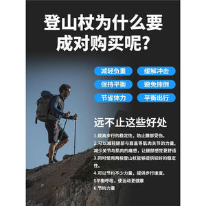 Bastón de Trekking Portátil Ligero de Fibra de Carbono, Longitud Estándar, Telescópico, para Senderismo al Aire Libre - Product Image 5