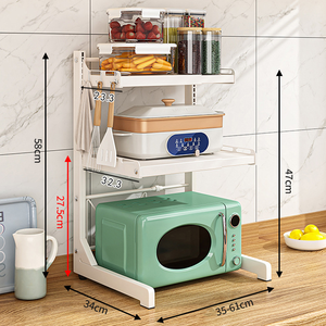 Organisateur de micro-ondes pour <span class=keywords><strong>mini</strong></span>-réfrigérateur à 3 niveaux, <span class=keywords><strong>étagère</strong></span> multifonctionnelle pour <span class=keywords><strong>four</strong></span> à micro-ondes, <span class=keywords><strong>étagère</strong></span> de cuisine, support de comptoir - Product Image 1