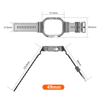 Bracelets Tendances pour Apple Watch 4/5/6/7/8/9 et Ultra 2, Sangles Intégrées en TPU Transparent Effet Glacé pour iWatch Sport 49mm