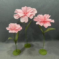 Décorations de scène de mariage Vitrine Fleurs artificielles géantes avec support et bases