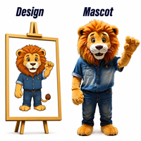 Costume de mascotte en peluche Lion personnalisé pour adultes unisexe - Publicité de marque