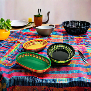 Cestas de Comida Reutilizables para Restaurante, para Servir Hamburguesas, Papas Fritas, Pan, Coloridas, Clásicas, Ovaladas, de PP, Ecológicas, Multifuncionales, para Comida Rápida - Product Image 6