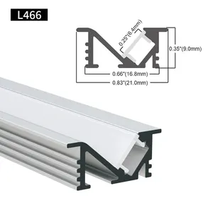 21*9Mm 실내 벽 선형 램프 Alu Profil 채널 압출 PC 디퓨저 코브 LED 스트립 조명 알루미늄 프로파일