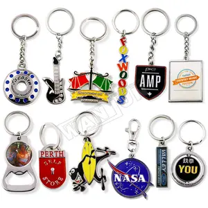 Manufacturer custom logo metal and leather personalized sublimation blank 3D key chain ring