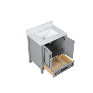 Meuble-lavabo moderne haut de gamme autoportant de 30 pouces avec vasque en céramique et caractéristiques résistantes à l'eau - Product Image 5