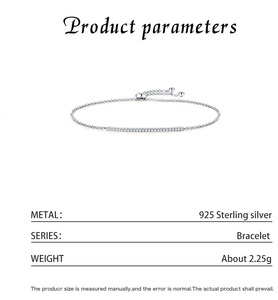 S925 Silver Minimalist Chain Bracelet With <b>Love</b> Gift Sparkling Bar Detail Everyday Wear Unisex Jewelry - Product Image 2