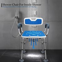Tabouret de bain robuste chaise de douche unique barre transversale prend en charge la hauteur réglable équipement de sécurité de salle de bain handicapé