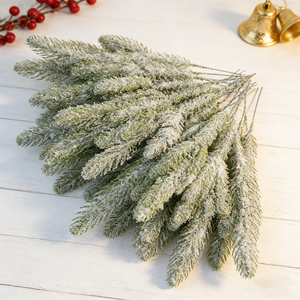 Branches d'aiguilles de pin artificielles enneigées, verdure givrée, tiges, couronnes de <span class=keywords><strong>sapin</strong></span> de Noël, guirlandes, vaporisations de <span class=keywords><strong>sapin</strong></span> d'hiver, Thanksgiving - Product Image 3