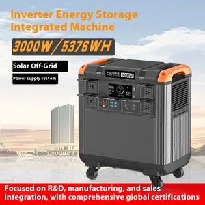 เครื่องจ่ายไฟสำรองกลางแจ้ง 3000W 5 กิโลวัตต์ชั่วโมง ระบบสำรองไฟฟ้าพลังงานสูง ระบบกักเก็บพลังงานแสงอาทิตย์แบบออลอินวัน 5000 วัตต์ชั่วโมง คลื่นไซน์บริสุทธิ์ MPPT - Product Image 3