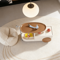 Chic et luxueux chariot de service mobile en MDF, table d'appoint, style moderne minimaliste, flexible, salon, rangement à double niveau