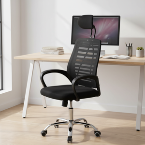 Silla <span class=keywords><strong>de</strong></span> Oficina Ergonómica Moderna para el Hogar y la Sala <span class=keywords><strong>de</strong></span> Estar, Silla <span class=keywords><strong>de</strong></span> Estudio con Reposacabezas Giratorio y Elevable, Diseño <span class=keywords><strong>de</strong></span> Malla - Product Image 6