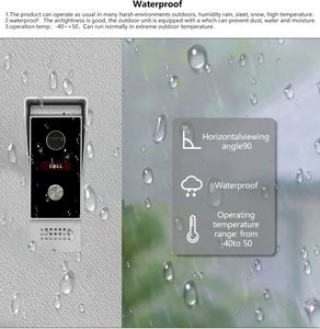 Videoportero con Pantalla de 7 Pulgadas, Detección de Movimiento, Impermeable, Full HD 1080p, Visión Nocturna, Wifi - Product Image 6