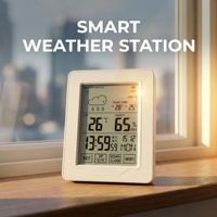 Station météo intelligente WiFi sans fil, thermomètre et hygromètre d'intérieur, prévisions météorologiques précises