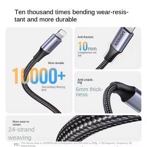 <span class=keywords><strong>C</strong></span>âble <span class=keywords><strong>USB</strong></span> rétractable MFI UGREEN pour voiture, 8 broches, charge rapide PD, <span class=keywords><strong>c</strong></span>âble de données tressé en nylon pour <span class=keywords><strong>Apple</strong></span> iPhone 16 15 14 - Product Image 2