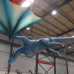 Grande Modello Realistico di Drago Blu Volante Animatronico a Grandezza Naturale, Vendita Diretta dalla Fabbrica - Product Image 4