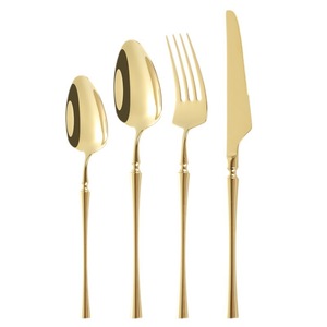 Ensemble de couverts en acier inoxydable de style occidental, couteau, fourchette, cuillère, pour dîner de fête, vaisselle de table, couleur unie de qualité 304 - Product Image 5