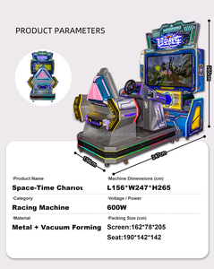 Máquina recreativa de carreras Space Time Chariot Motion con plataforma dinámica, <span class=keywords><strong>simulador</strong></span> de conducción de coches operado con monedas y luces LED - Product Image 2