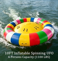 ZHENGKU Tube gonflable tractable de 3 m pour 6 personnes, bateau disco UFO rotatif avec poignées renforcées pour lacs et rivières
