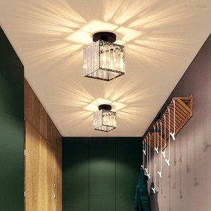 Lámpara de Techo LED de Diseño Circular con Base de Hierro y Cristal K9, Estilo Nórdico Moderno, Acabado Dorado Cromado, para Decoración del Hogar - Product Image 3