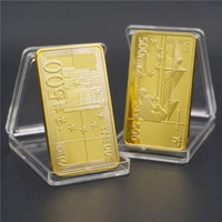Pièces de monnaie souvenir personnalisées et barres d'or répliques plaquées or pur 24 carats, faux billets, artisanat métallique OEM, dollars factices