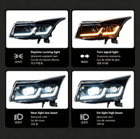 Ensemble de phares LED BK pour Chevrolet Cruze 2009-2014, yeux d'ange, projecteur Bi-LED, mise à niveau DRL, plug and play
