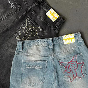 Jeans de Hombre al por Mayor, Personalizados con Bordado, Estilo Urbano, Corte Recto, Y2K, Holgados, Lavado Ácido, Vintage, Tallas Grandes - Product Image 4