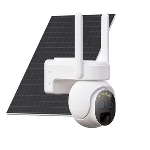 Ống kính kép 4G camera an ninh không có WI-FI 4MP 2K 10x zoom siêu HD thẻ Sim LTE PTZ panel năng lượng mặt trời ip camera ngoài trời cho xây dựng