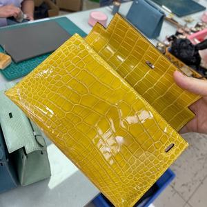 Sac Birkis pour femme en cuir de crocodile de luxe fait main - Sac à bandoulière Sac à main avec doublure en cuir véritable Sac <span class=keywords><strong>Kelly</strong></span> pour couple - Product Image 1