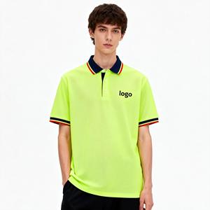 Chemise de golf en coton tricoté 100% avec logo personnalisé OEM, noire, unisexe, design uni, motifs et couleurs personnalisés, 200g, impression et broderie - Product Image 1