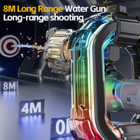 Pistol Air Listrik Aurora Pulse Revolver Mainan Anak dengan Lampu Berkelap-kelip dan Efek Suara, Pistol Semprot Air untuk Luar Ruangan