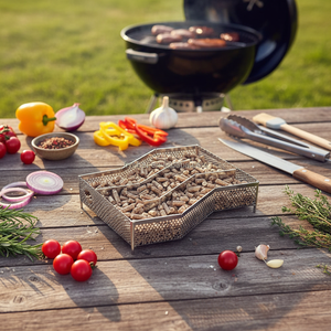 Caja de humo de acero inoxidable para <span class=keywords><strong>barbacoa</strong></span>, generador de humo de madera fría y caliente, <span class=keywords><strong>Kit</strong></span> de generador de humo para todas las rejillas, carbón eléctrico de Gas/humo - Product Image 4