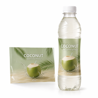 Manchon thermorétractable personnalisé pour eau de coco 330 ml, autres manchons de bouteille cylindriques, étiquette thermorétractable en rouleau pour jus et boissons énergisantes