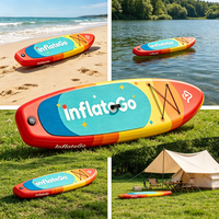 Planche de paddle gonflable 2026 de nouvelle conception, couleur orange, 7'6 x 30'', en PVC avec pompe, pour enfants